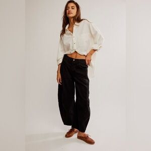 Free People Black Wide-Leg Jeans
